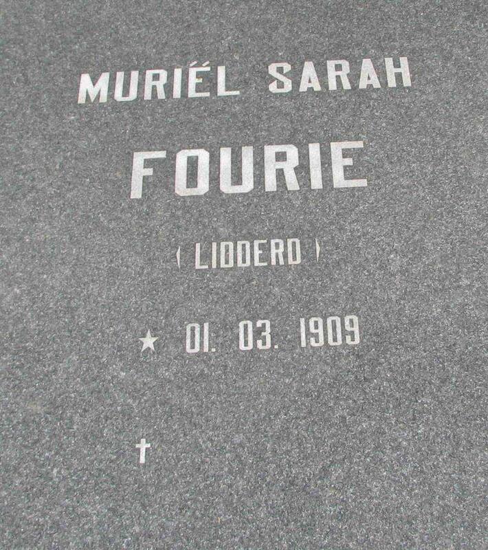 FOURIE Muriël Sarah nee LIDDERD 1909-