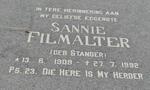 FILMALTER Sannie nee STANDER 1909-1992