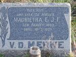MERWE Magrietha E.J.F., v.d. nee KRUGER 1883-1929