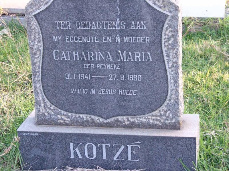 KOTZE Catharina Maria nee REYNEKE 1941-1966