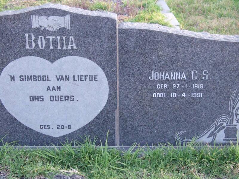 BOTHA Mattheus N.J. 1916-1966 & Johanna C.S. 1918-1991