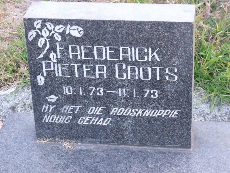 CROTS Frederick Pieter 1973-1973