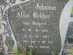 BEKKER Johanna Alida nee GEYER 1910-1987