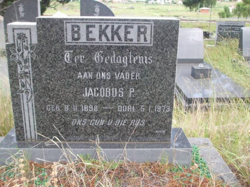 BEKKER Jacobus P. 1898-1973