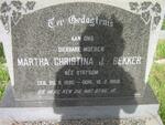 BEKKER Martha Christina J. nee STRYDOM 1895-1968