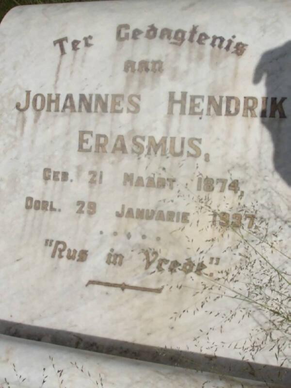 ERASMUS Johannes Hendrik 1874-1937