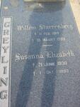 GREYLING Willem Starrenberg 1914-1993 & Susanna Elizabeth 1930-1993