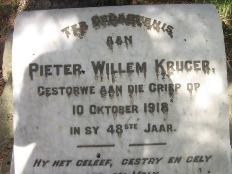 KRUGER Pieter Willem -1918
