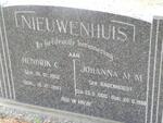 NIEUWENHUIS Hendrik C. 1902-1987 & Johanna M.M. BADENHORST 1900-1968
