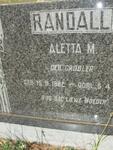 RANDALL Aletta M. nee GROBLER 1882-1972