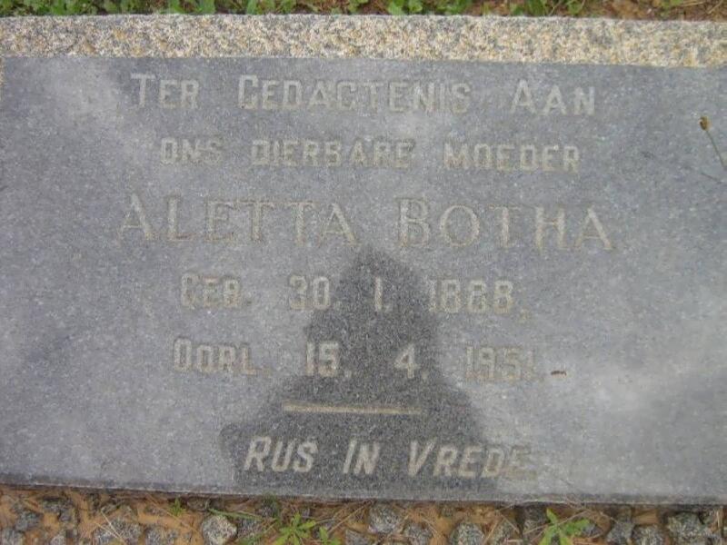 BOTHA Aletta 1888-1951