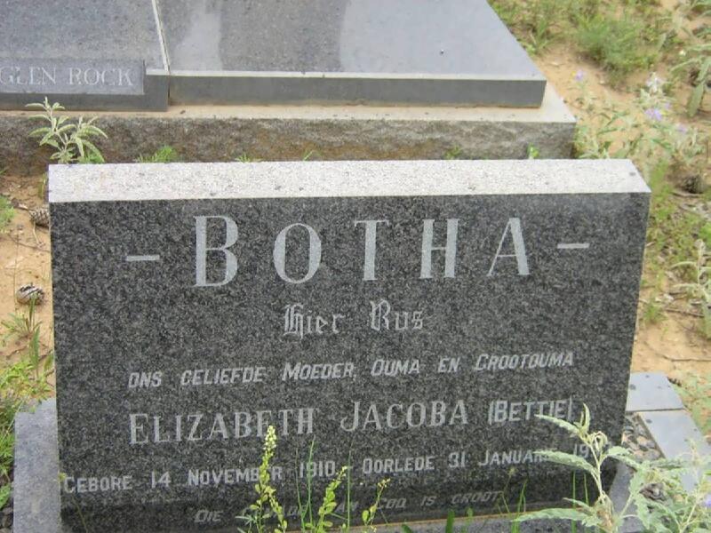 BOTHA Elizabeth Jacoba 1910-19??