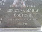 COETZER Christina Maria 1906-1973