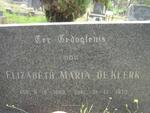 KLERK Elizabeth Maria, de 1887-1970