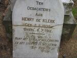 KLERK Henry, de 1902-1912