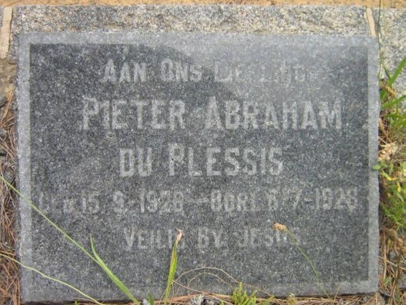 PLESSIS Pieter Abraham, du 1926-1928