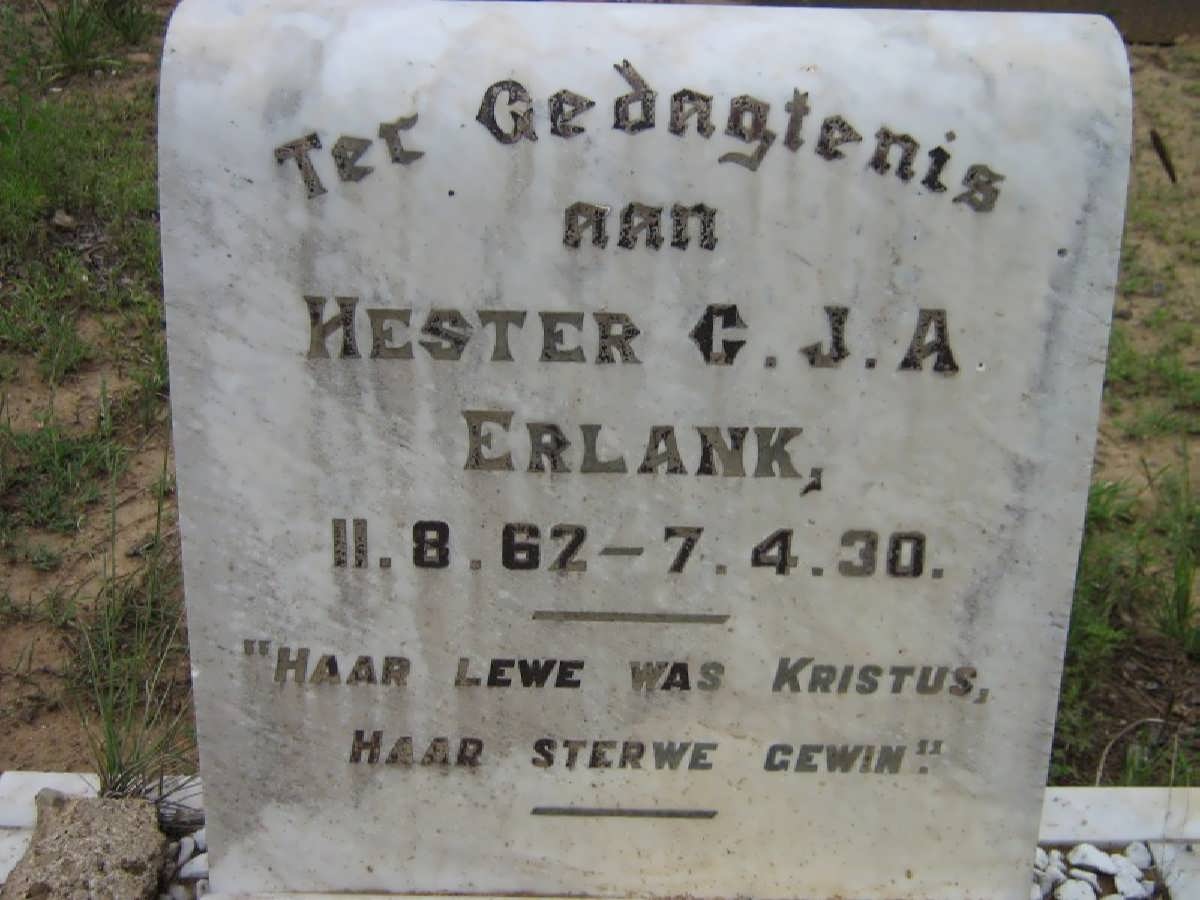 ERLANK Hester C.J.A. 1862-1930