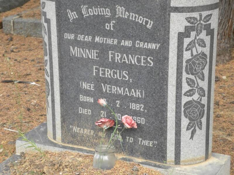 FERGUS Minnie Frances nee VERMAAK 1882-1960