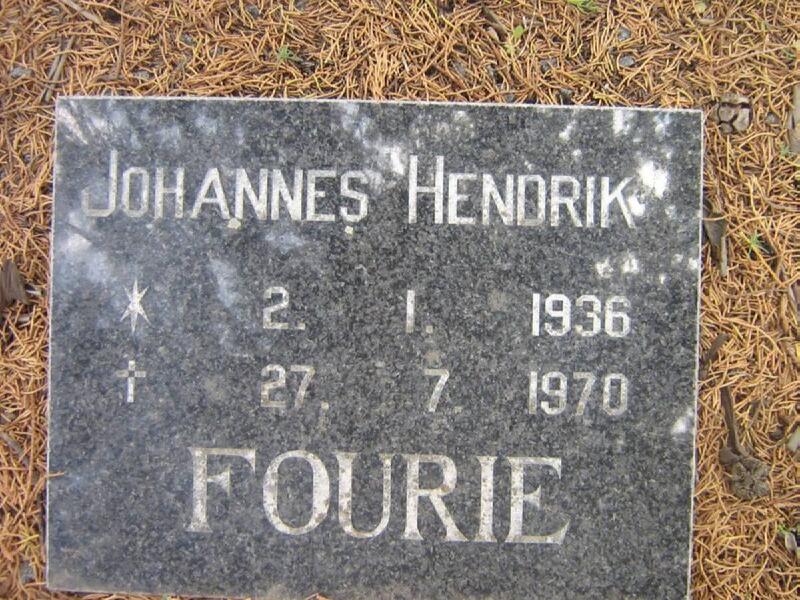 FOURIE Johannes Hendrik 1936-1970