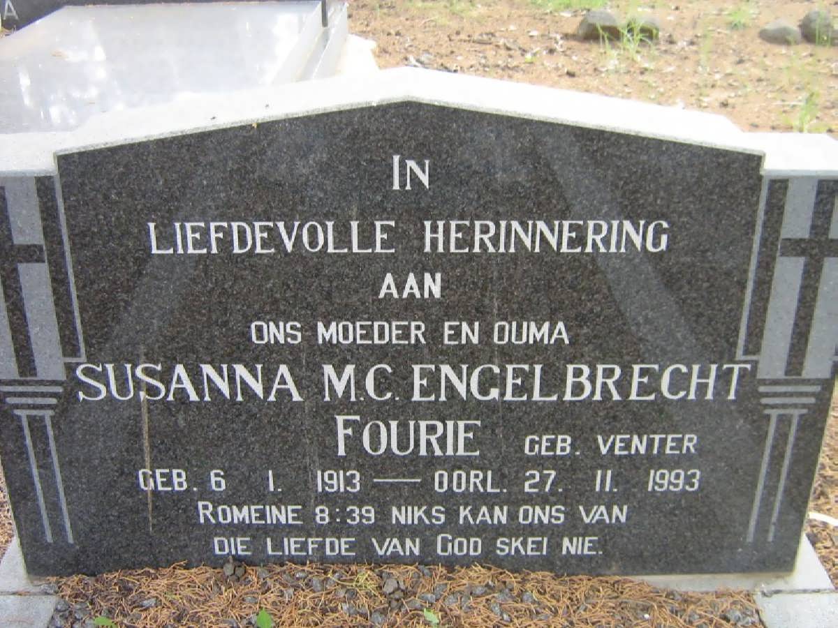 FOURIE Susanna M.C. Engelbrecht nee VENTER 1913-1993