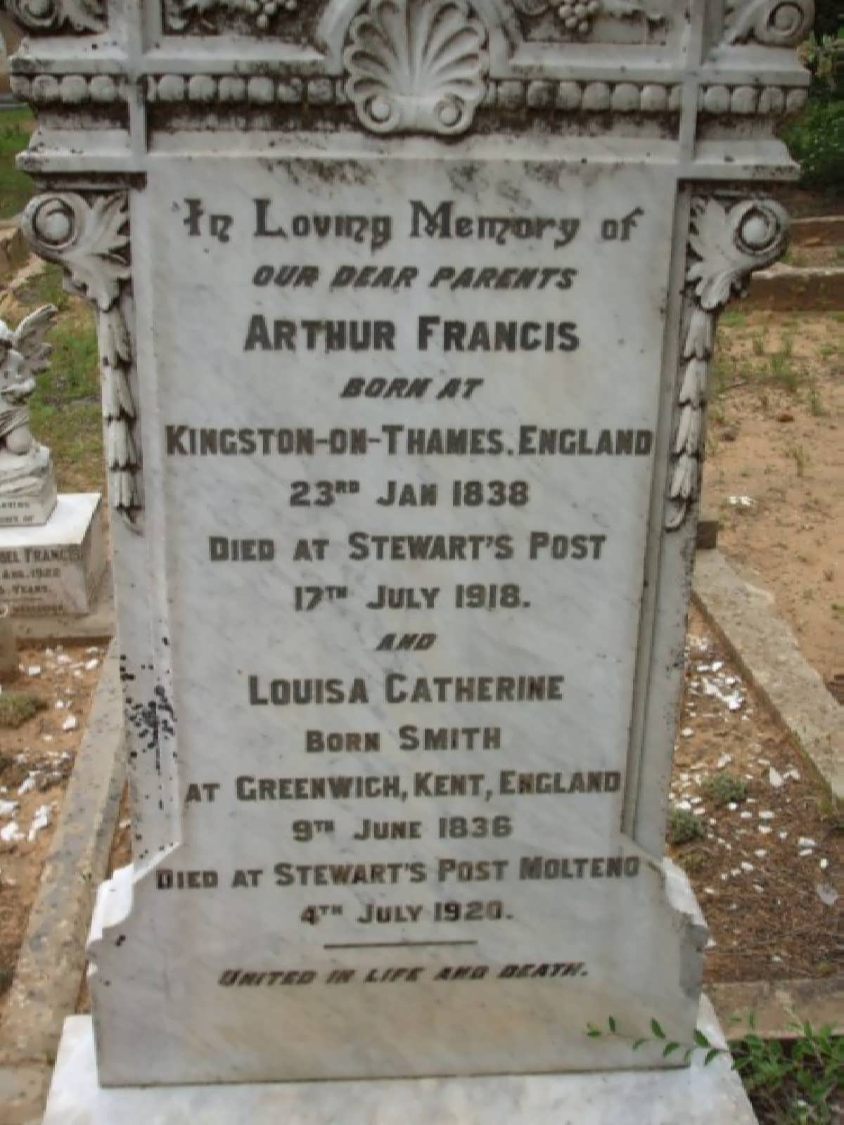 FRANCIS Arthur 1838-1918 & Louisa Catherine SMITH 1836-1920