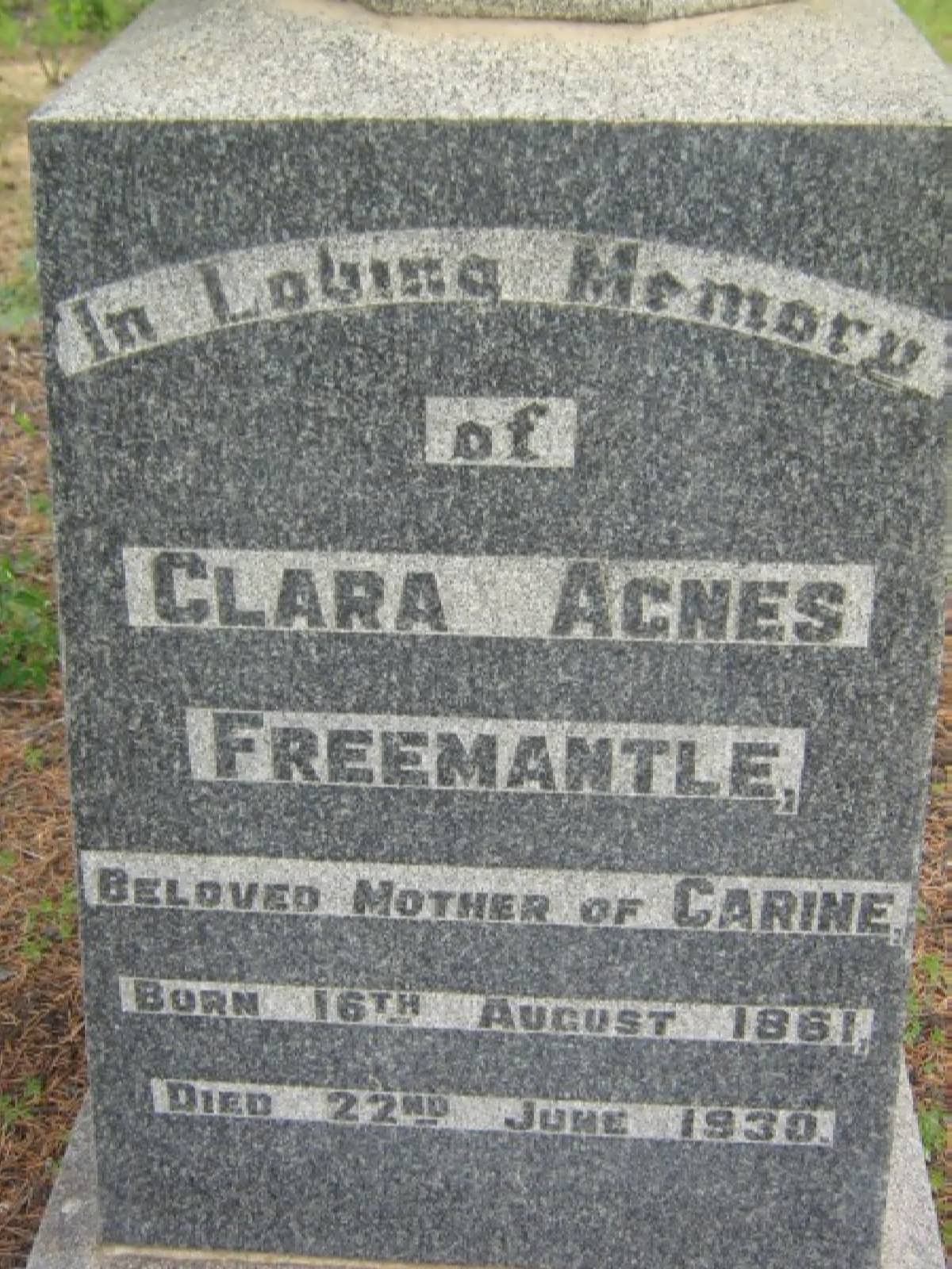 FREEMANTLE Clara Agnes 1861-1930