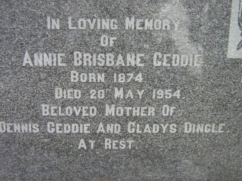 GEDDIE Annie Brisbane 1874-1854