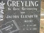GREYLING Jacoba Elizabeth 1911-1985