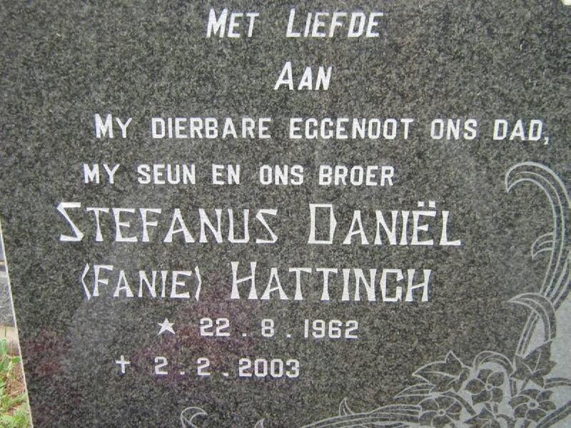 HATTINGH Stefanus Daniël 1962-2003
