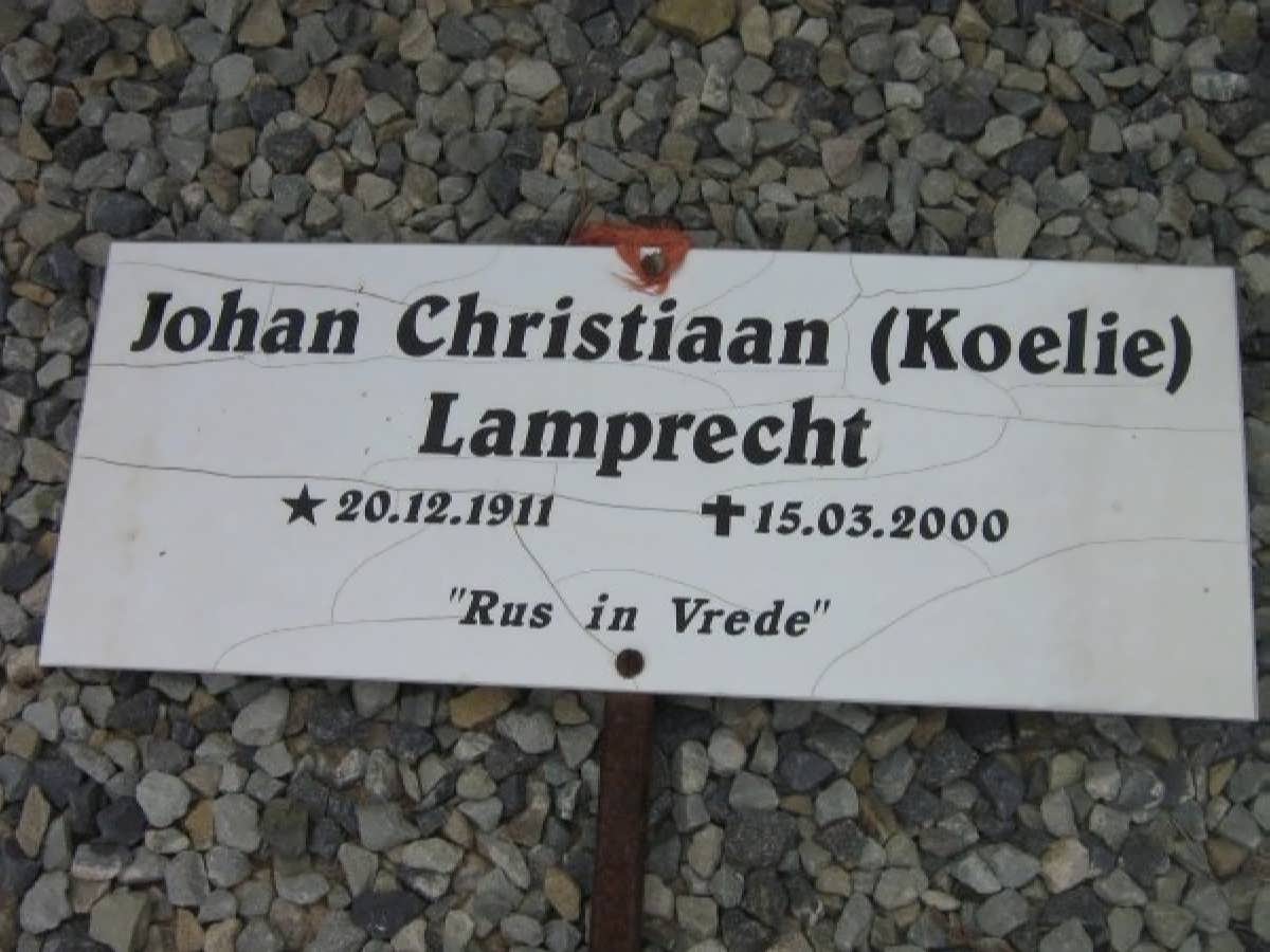LAMPRECHT Johan Christiaan 1911-2000