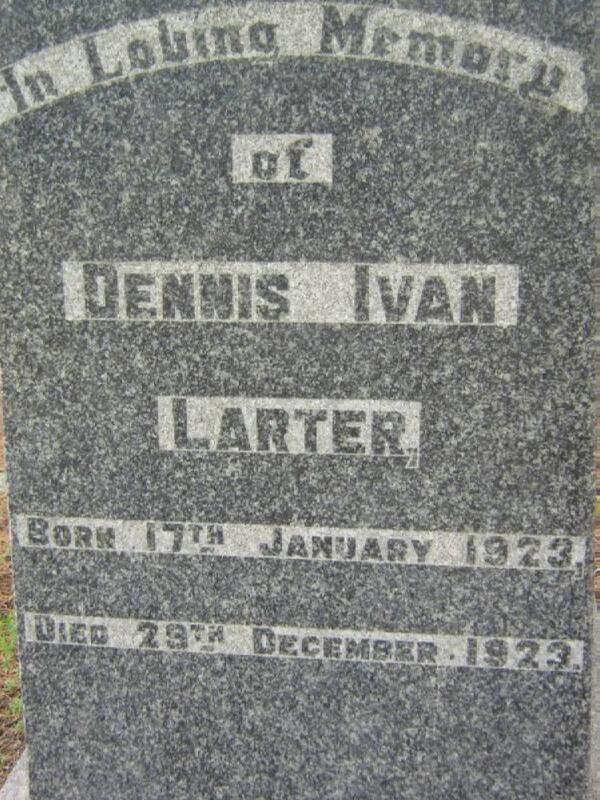 LARTER Dennis Ivan 1923-1923