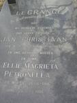 GRANGE Jan Christiaan, le 1911-1989 & Ellie Magrieta Petronella NORTJE 1916-1996