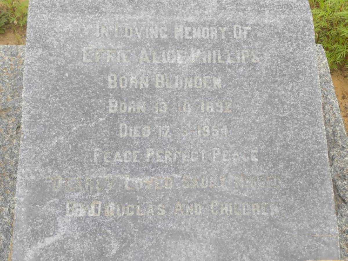 PHILLIPS Effie Alice nee BLUNDEN 1892-1954