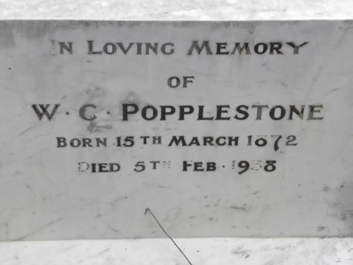 POPPLESTONE W.C. 1872-1938
