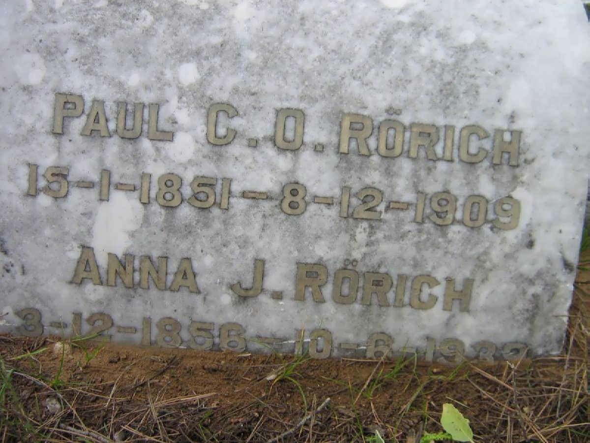 RöRICH Paul C.O. 1851-1909 & Anna J. 1856-1939