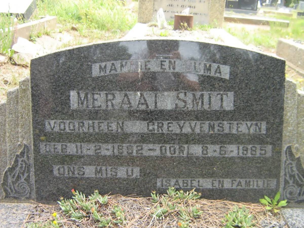 SMIT Meraai voorheen GREYVENSTEYN 1892-1985