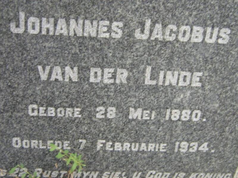 LINDE Johannes Jacobus, van der 1880-1934
