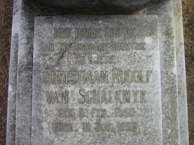 SCHALKWYK Christiaan Rudolf, van 1950-1950