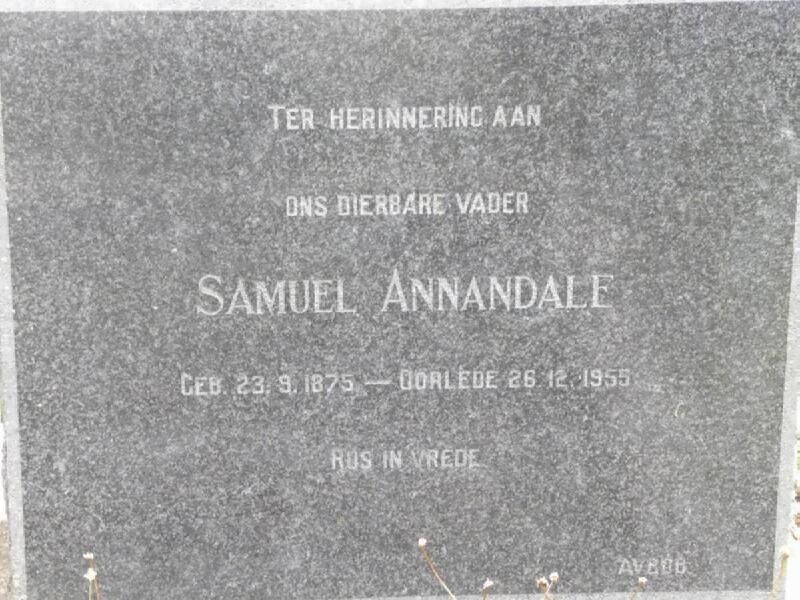 ANNANDALE Samuel 1875-1955