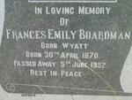 BOARDMAN Frances Emily nee WYATT 1870-1952