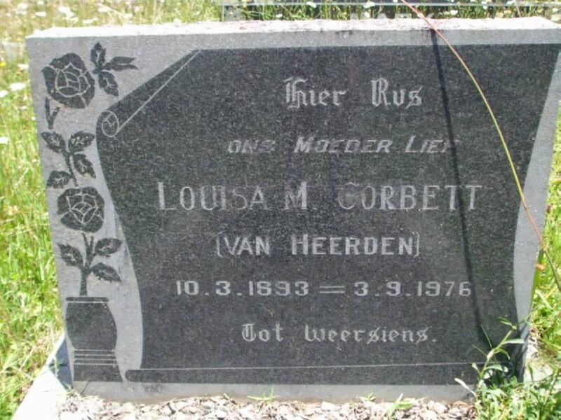 CORBETT Louisa M. nee VAN HEERDEN 1893-1976
