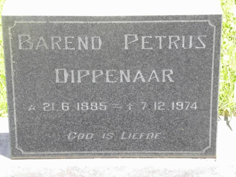 DIPPENAAR Barend Petrus 1885-1974