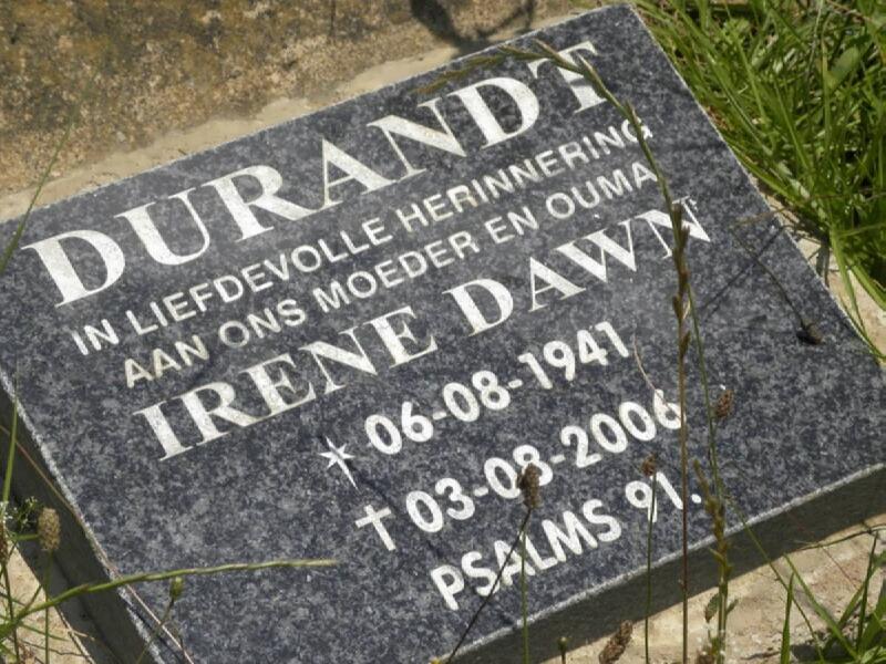DURANDT Irene Dawn 1941-2006