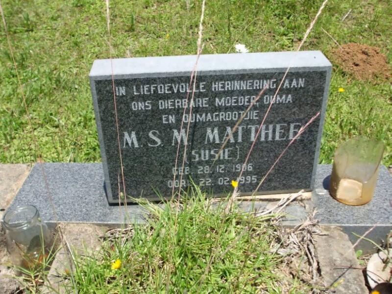 MATTHEE M.S.M. 1906-1995