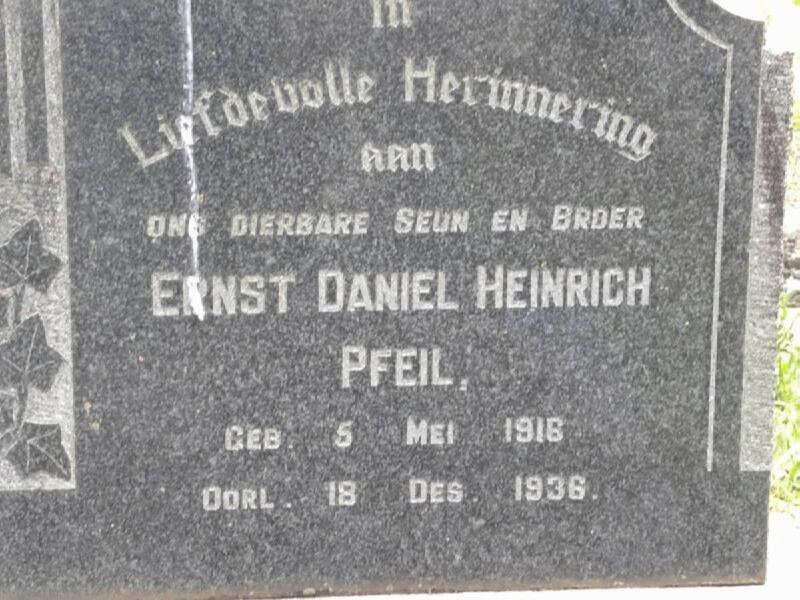 PFEIL Ernst Daniel Heinrich 1916-1936