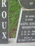 ROUX Aletta Susa? Magrietta 1926-1997