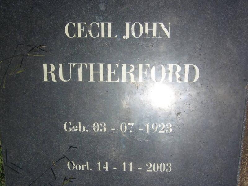 RUTHERFORD Cecil John 1923-2003