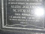 SCHOEMAN Alida Johanna nee RANDALL 1940-2002