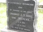 NIEKERK Jacobus J.S., van 1919-1972
