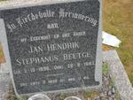 BEETGE Jan Hendrik Stephanus 1898-1943
